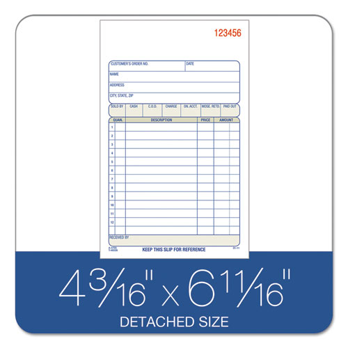 2-part Sales Book, 12 Lines, Two-part Carbon, 6.69 X 4.19, 50 Forms Total.