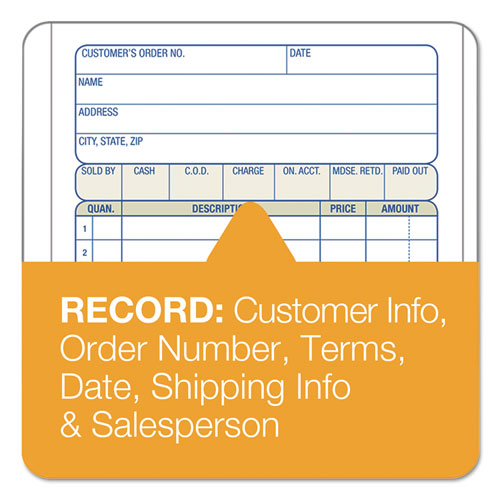 2-part Sales Book, 12 Lines, Two-part Carbon, 6.69 X 4.19, 50 Forms Total.