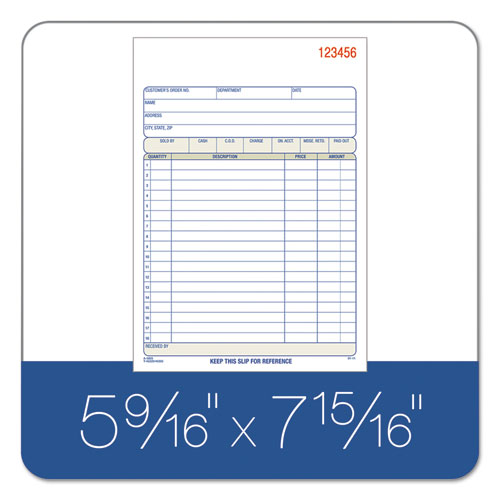 2-part Sales Book, 18 Lines, Two-part Carbon, 7.94 X 5.56, 50 Forms Total.