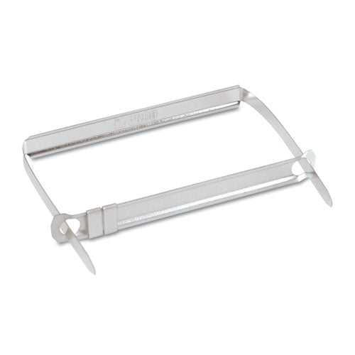 Standard Two-piece Two-prong Paper Fastener Base And Compressor Sets,2" Capacity, 2.75" Center To Center, Silver, 50/box