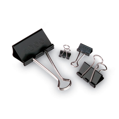 Binder Clips, Mini, Black/silver, Dozen.