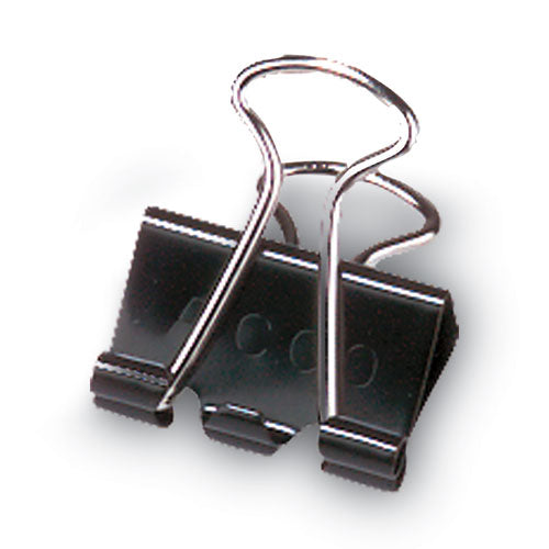 Binder Clips, Medium, Black/silver, Dozen.