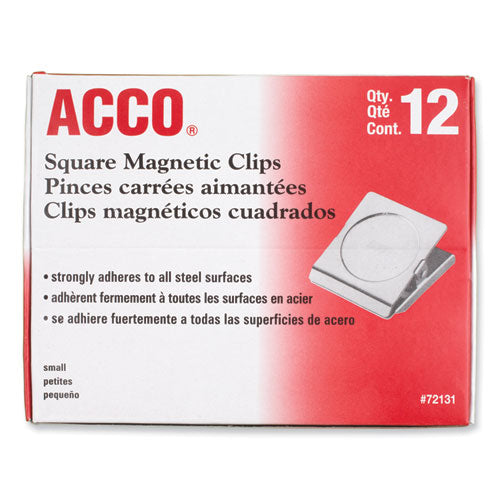 Magnetic Clips, 0.88" Jaw Capacity, Silver, 12/pack.