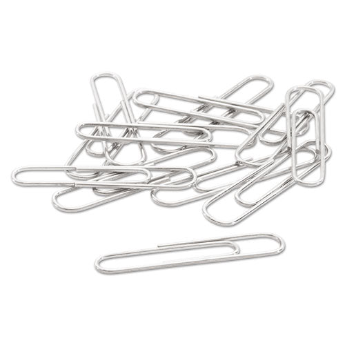 Paper Clips, #1, Smooth, Silver, 100 Clips/box, 10 Boxes/pack.