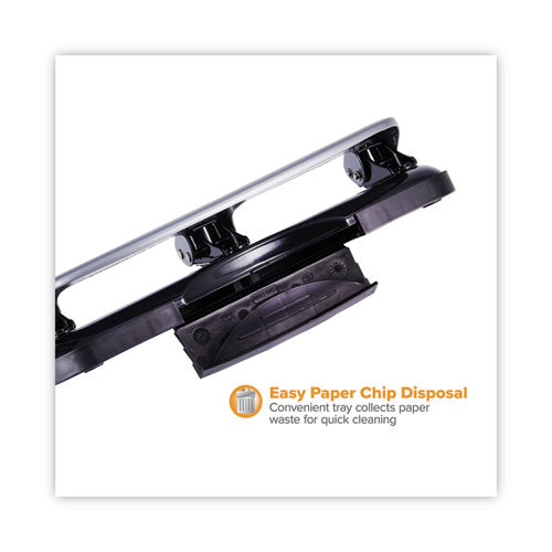 20-sheet Ez Squeeze Three-hole Punch, 9/32" Holes, Black/silver.