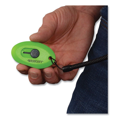 Compact Safety Ceramic Blade Box Cutter, Retractable Blade, 0.5" Blade, 2.5" Plastic Handle, Green.