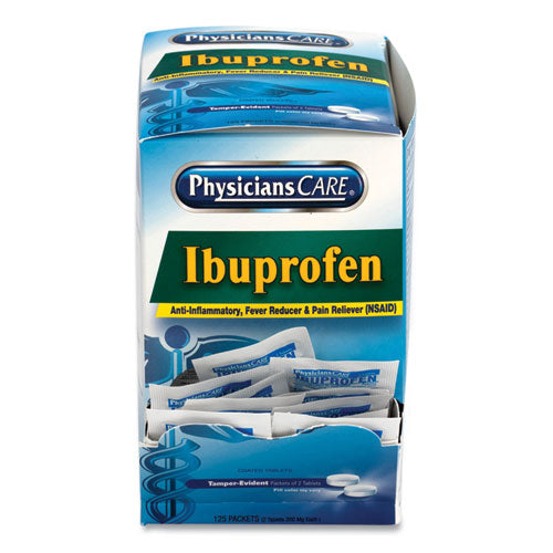 Ibuprofen Pain Reliever, Two-pack, 125 Packs/box.