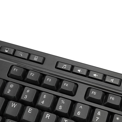 Wkb-1320cb Antimicrobial Wireless Desktop Keyboard And Mouse,2.4 Ghz Frequency/30 Ft Wireless Range, Black