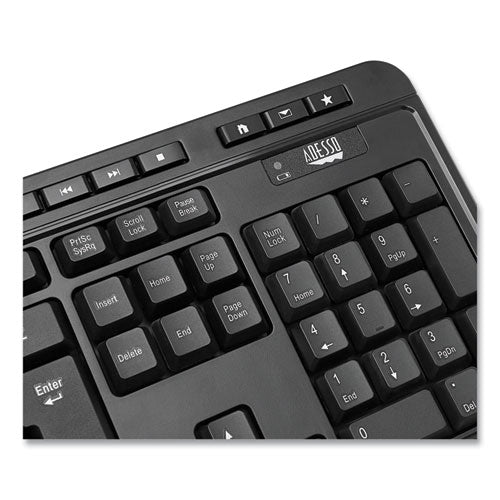 Wkb-1320cb Antimicrobial Wireless Desktop Keyboard And Mouse,2.4 Ghz Frequency/30 Ft Wireless Range, Black