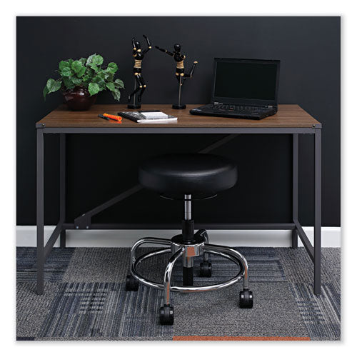 Alera Hl Series Height-adjustable Utility Stool,Backless, Supports Up To 300 Lb, 24" Seat Height, Black Seat, Chrome Base