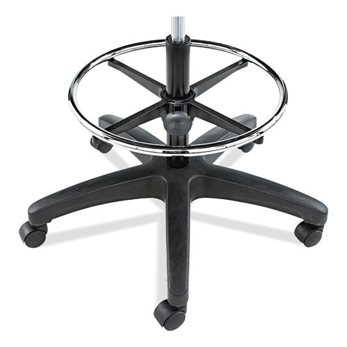 Alera Interval Series Swivel Task Stool, Supports Up To 275 Lb, 23.93" To 34.53" Seat Height,Black Faux Leather