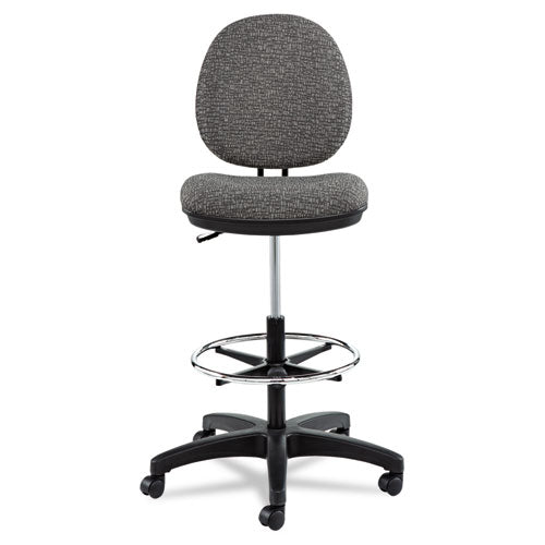 Alera Interval Series Swivel Task Stool,Supports 275 Lb, 23.93" To 34.53" Seat Height, Graphite Gray Seat/back, Black Base