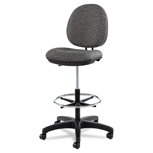 Alera Interval Series Swivel Task Stool,Supports 275 Lb, 23.93" To 34.53" Seat Height, Graphite Gray Seat/back, Black Base