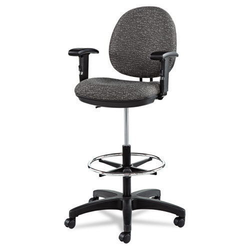 Alera Interval Series Swivel Task Stool,Supports 275 Lb, 23.93" To 34.53" Seat Height, Graphite Gray Seat/back, Black Base