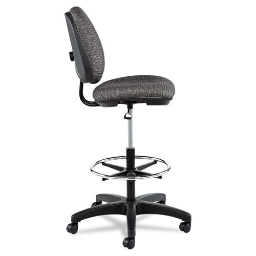 Alera Interval Series Swivel Task Stool,Supports 275 Lb, 23.93" To 34.53" Seat Height, Graphite Gray Seat/back, Black Base