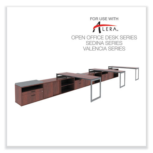 Alera Open Office Desk Series Low File Cabinet Credenza, 2-drawer: Pencil/file, Legal/letter, 1 Shelf,cherry,29.5x19.13x22.88.