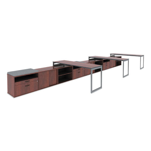 Alera Open Office Desk Series Low File Cabinet Credenza, 2-drawer: Pencil/file, Legal/letter, 1 Shelf,cherry,29.5x19.13x22.88.