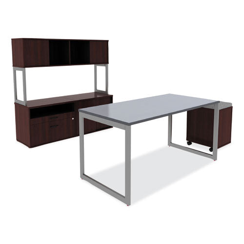 Alera Open Office Desk Series Low File Cabinet Credenza, 2-drawer: Pencil/file,legal/letter,1 Shelf,mahogany,29.5x19.13x22.88.