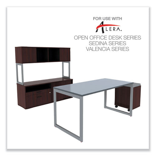 Alera Open Office Desk Series Low File Cabinet Credenza, 2-drawer: Pencil/file,legal/letter,1 Shelf,mahogany,29.5x19.13x22.88.