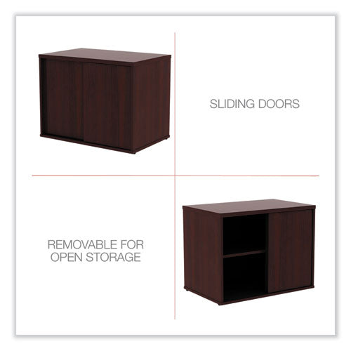 Alera Open Office Low Storage Cab Cred, 29.5w X 19.13d X 22.78h, Mahogany.