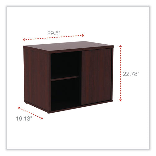 Alera Open Office Low Storage Cab Cred, 29.5w X 19.13d X 22.78h, Mahogany.