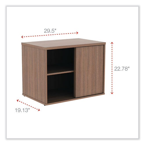 Alera Open Office Low Storage Cabinet Credenza, 29.5 X 19.13 X 22.78, Walnut.