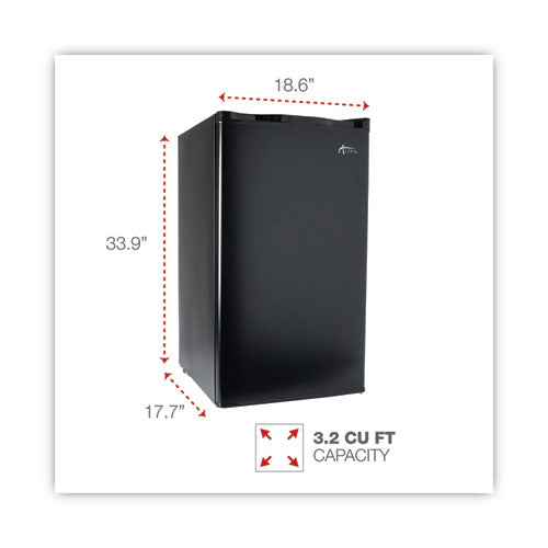 3.2 Cu. Ft. Refrigerator With Chiller Compartment, Black.