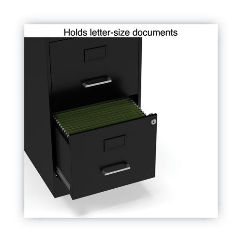 Soho Vertical File Cabinet, 2 Drawers: File/file, Letter, Black, 14" X 18" X 24.1".