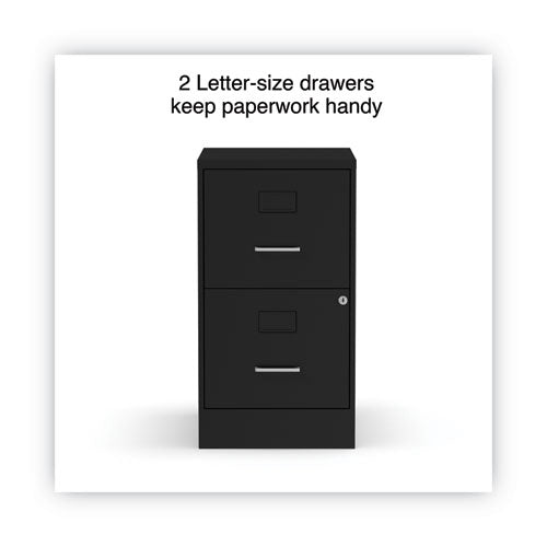 Soho Vertical File Cabinet, 2 Drawers: File/file, Letter, Black, 14" X 18" X 24.1".