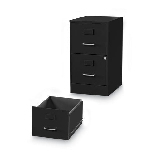 Soho Vertical File Cabinet, 2 Drawers: File/file, Letter, Black, 14" X 18" X 24.1".