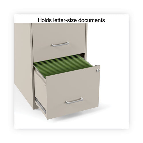 Soho Vertical File Cabinet, 2 Drawers: File/file, Letter, Putty, 14" X 18" X 24.1".