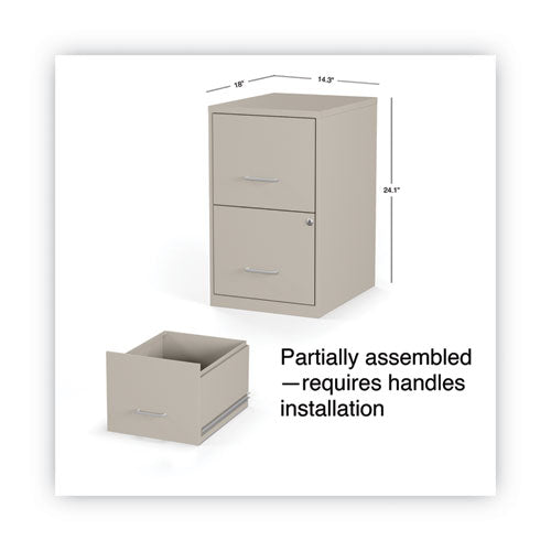 Soho Vertical File Cabinet, 2 Drawers: File/file, Letter, Putty, 14" X 18" X 24.1".