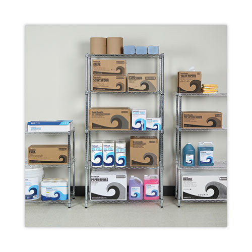 Residential Wire Shelving, Five-shelf, 36w X 14d X 72h, Silver.