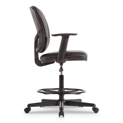 Alera Everyday Task Stool, Bonded Leather Seat/back, Supports Up To 275 Lb, 20.9" To 29.6" Seat Height, Black.