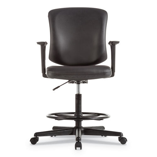 Alera Everyday Task Stool, Bonded Leather Seat/back, Supports Up To 275 Lb, 20.9" To 29.6" Seat Height, Black.