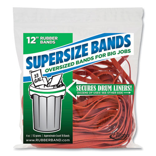 Supersize Bands, 0.25" X 12", 4,060 Psi Max Elasticity, Red, 18/pack.