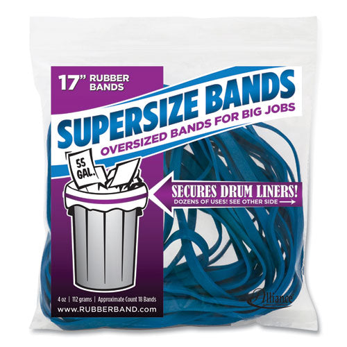 Supersize Bands, 0.25" X 17", 4,060 Psi Max Elasticity, Blue, 12/pack.