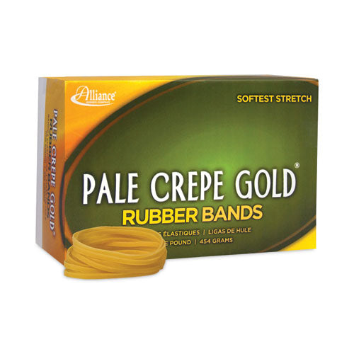 Pale Crepe Gold Rubber Bands, Size 32, 0.04" Gauge, Golden Crepe, 1 Lb Box, 1,100/box.