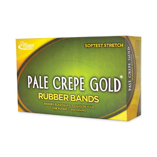 Pale Crepe Gold Rubber Bands, Size 117b, 0.06" Gauge, Golden Crepe, 1 Lb Box, 300/box.