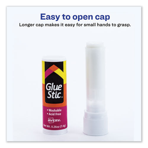 Permanent Glue Stic, 0.26 Oz, Applies White, Dries Clear.