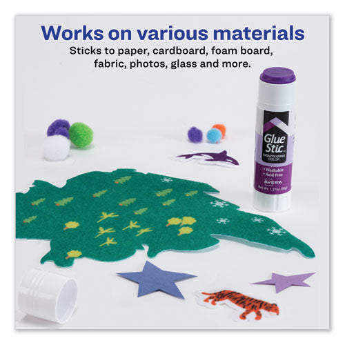 Permanent Glue Stic, 1.27 Oz, Applies Purple, Dries Clear.