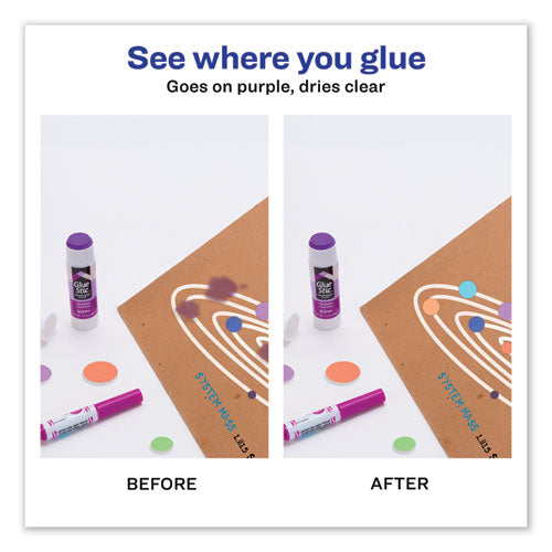 Permanent Glue Stic, 1.27 Oz, Applies Purple, Dries Clear.