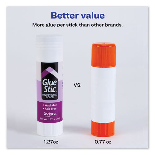 Permanent Glue Stic, 1.27 Oz, Applies Purple, Dries Clear.