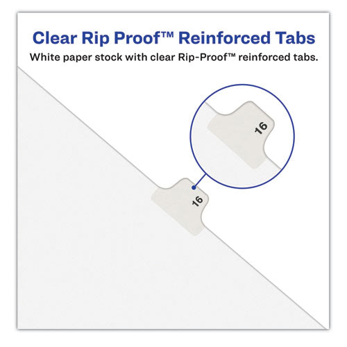 Preprinted Legal Exhibit Side Tab Index Dividers, Avery Style, 10-tab, 24,11 X 8.5, White, 25/pack, (1024)