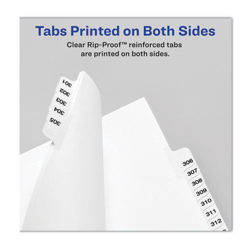 Preprinted Legal Exhibit Side Tab Index Dividers, Avery Style, 10-tab, 24,11 X 8.5, White, 25/pack, (1024)