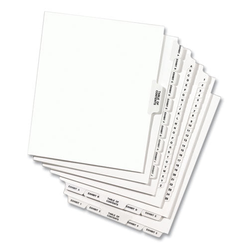 Preprinted Legal Exhibit Side Tab Index Dividers, Avery Style, 10-tab, 24,11 X 8.5, White, 25/pack, (1024)