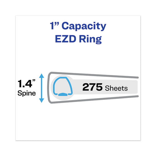 Heavy-duty View Binder With Durahinge, One Touch Ezd Rings And Extra-wide Cover, 3 Ring, 1" Capacity, 11 X 8.5, White, (1318.)