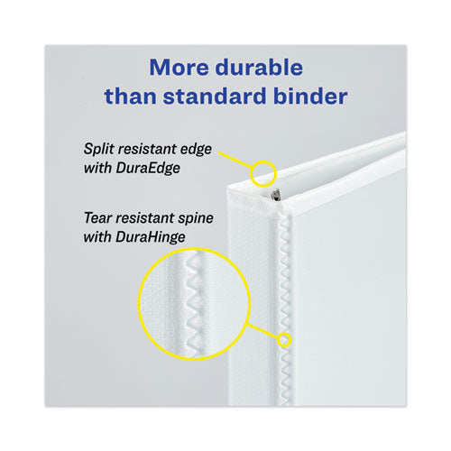 Heavy-duty View Binder With Durahinge, One Touch Ezd Rings And Extra-wide Cover, 3 Ring, 3" Capacity, 11 X 8.5, White, (1321).