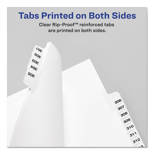 Preprinted Legal Exhibit Side Tab Index Dividers, Avery Style, 25-tab, 51 To 75, 11 X 8.5, White, 1 Set, (1332).