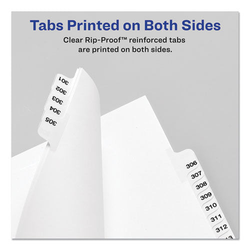 Avery-style Preprinted Legal Side Tab Divider, 26-tab, Exhibit V, 11 X 8.5, White, 25/pack, (1392).